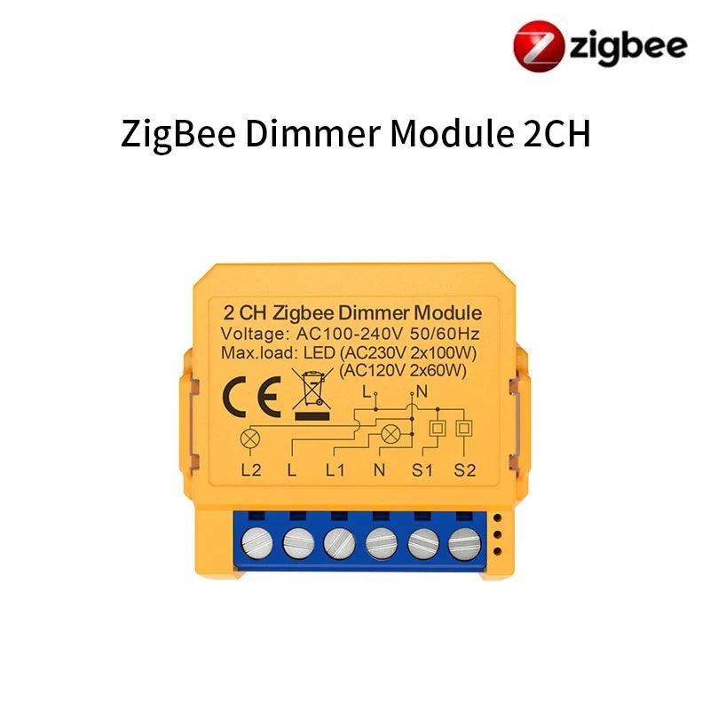 Tuya WiFi ZigBee Smart Dimmer Switch | 1/2 Gang | Voice & APP Control