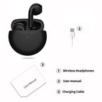 Căști wireless Air Pro 6 TWS - Bluetooth 5.3, design mini, microfon, carcasă de încărcare