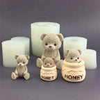 Cute Bear Honey Jar Silicone Mold - Candle, Chocolate, Ice Cube, and Aromatherapy Plaster Mold for DIY Crafting