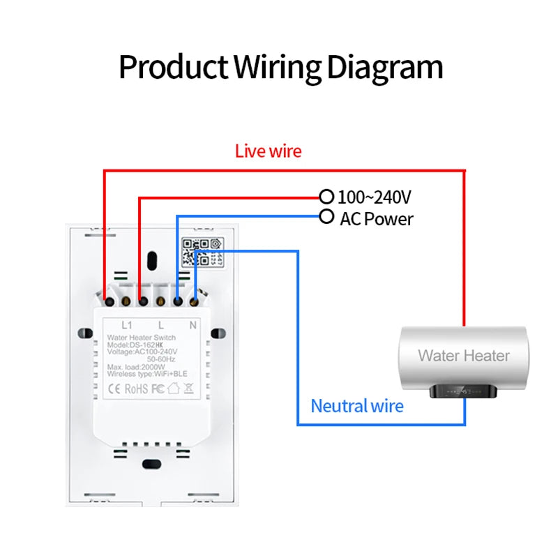 US/AU 20A HomeKit WiFi Boiler Switch | Smart Water Heater Control