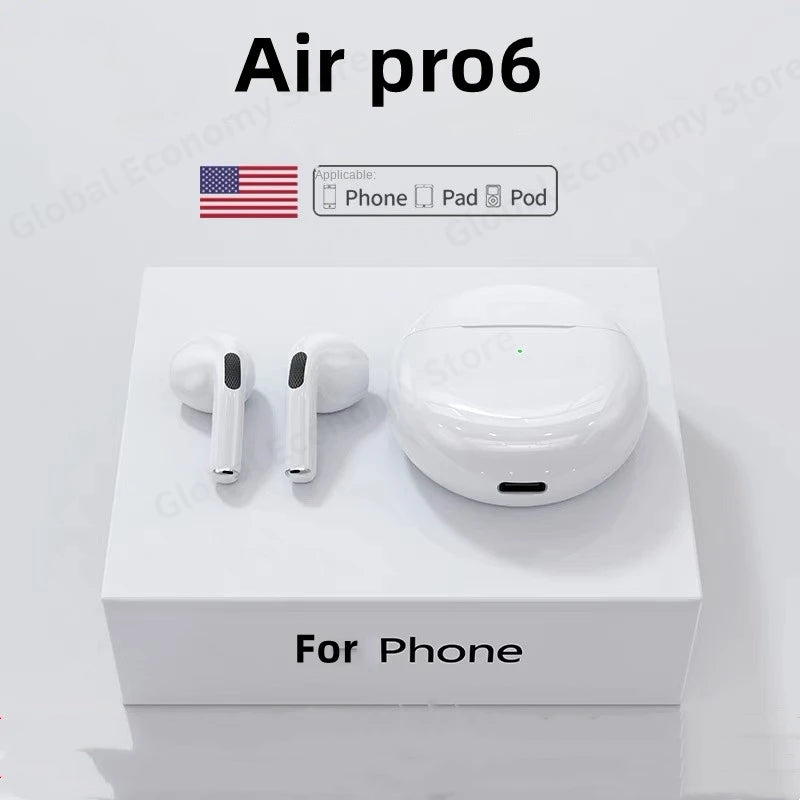 Pro6 TWS Wireless Bluetooth 5.0 Earphones | Smart Touch Control | Sports & Music