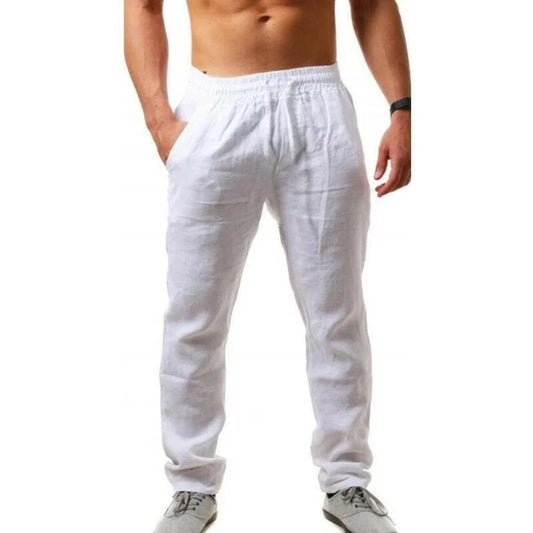 Linen-cotton casual pants