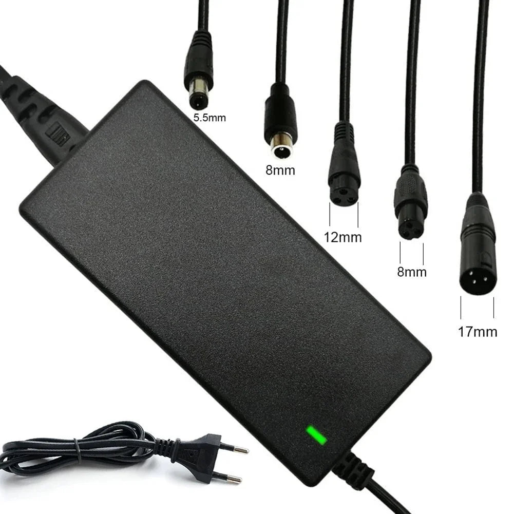 42V 2A Electric Scooter Charger - Smart Lithium Battery Adapter for Xiaomi, Mijia, Ninebot (36V, 25.2V, 25.9V, 25.6V, 24V) with 5 Connectors