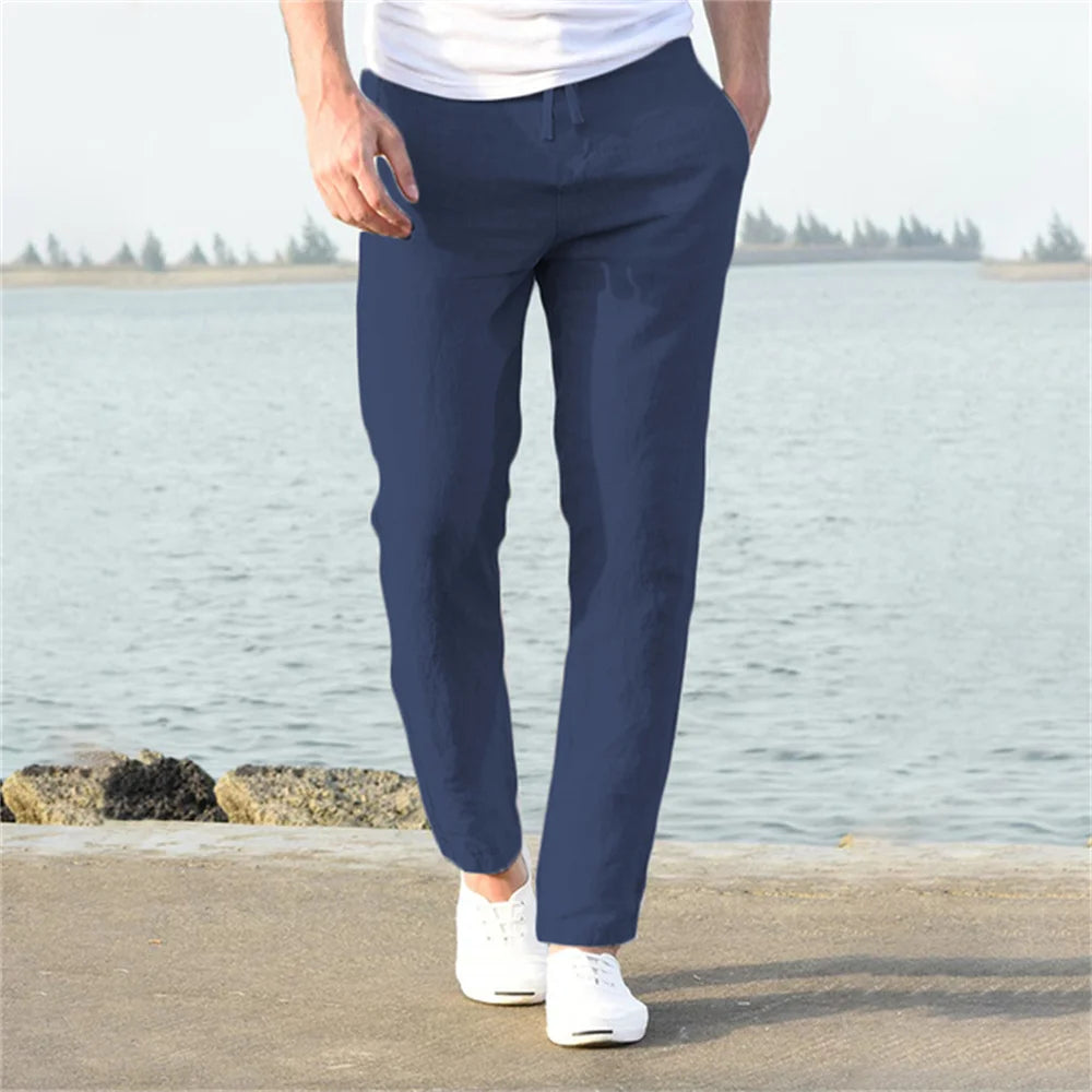 Linen-cotton streetwear pants
