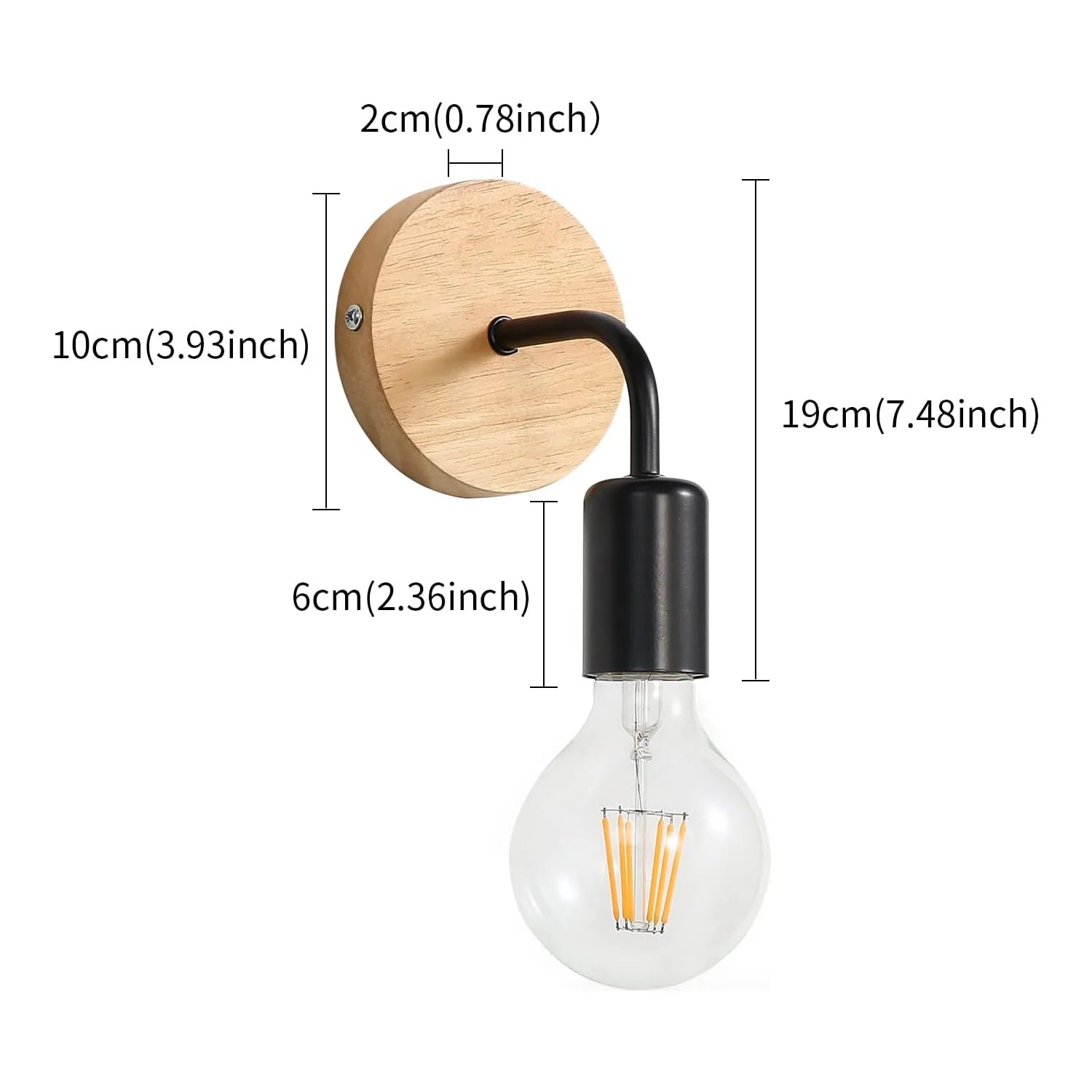 4 Pieces Vintage Wall Sconces, 360° Adjustable E27 Wall Lamp, Black, No Bulb, Retro