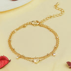 925 Silver Heart Anklet – Waterproof CZ Charm Jewelry for Women