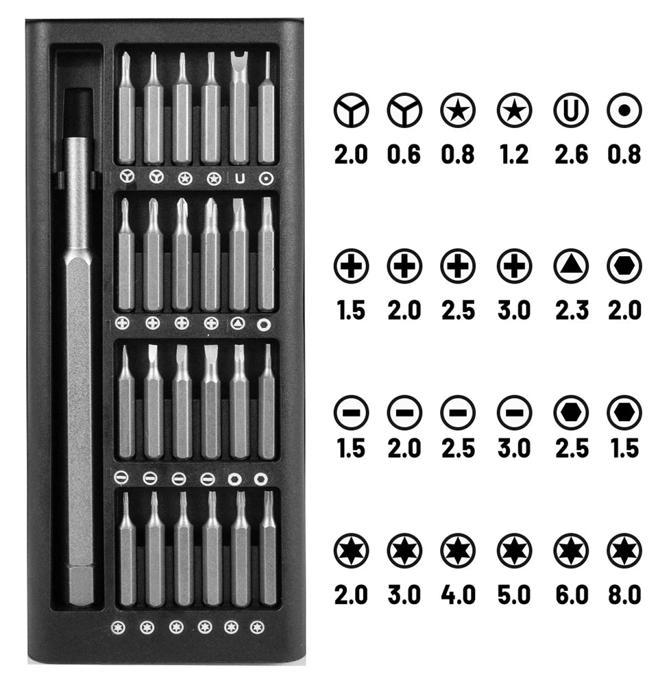 Set 25-in-1 Șurubelnițe de Precizie Magnetice, Kit Compact pentru electronice