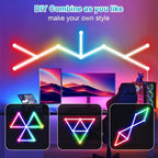 WiFi LED Smart Wall Lamp - RGBIC Light Bar Music Sync, and App Control