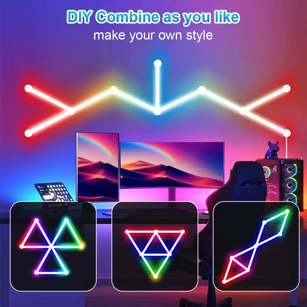 WiFi LED Smart Wall Lamp - RGBIC Light Bar Music Sync, and App Control