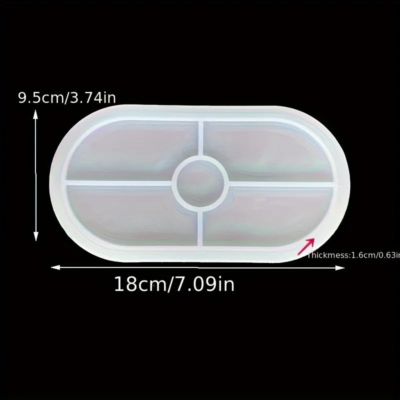 Concrete Stripe Storage Tank Silicone Mold - Heart-Shaped Disc and Elliptical Tray Mold for Gypsum, Cement, and Resin Crafts