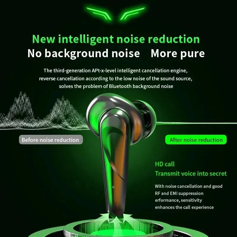 X15 Pro TWS Wireless Gaming Headphones - Bluetooth, Noise Reduction, HiFi Bass, Mic