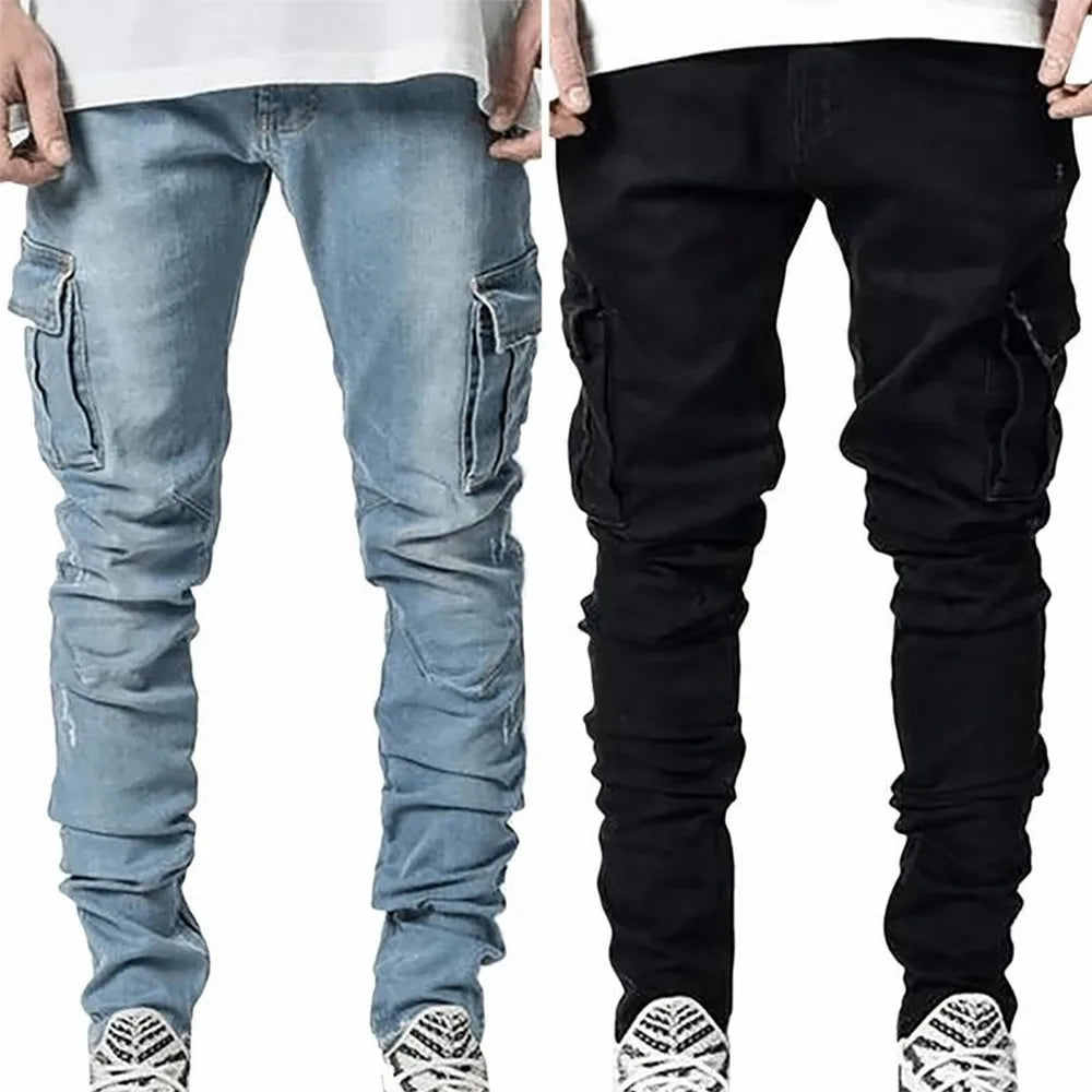 Tactical slim cargo jeans