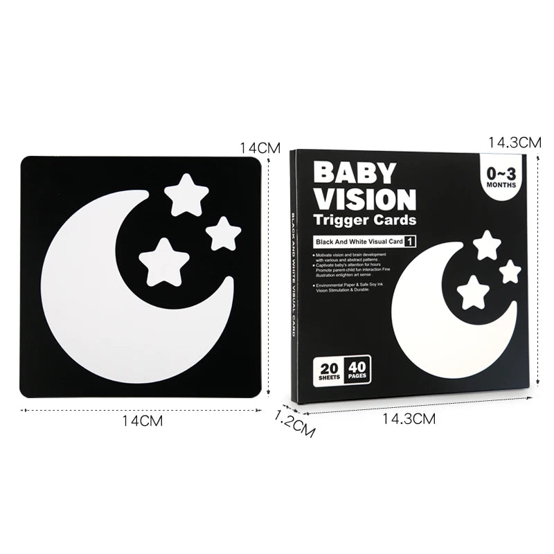 Carduri de stimulare vizuală pentru bebeluși Card flash Montessori cu contrast ridicat Cadou pentru sugari pentru copii Jucărie cognitivă