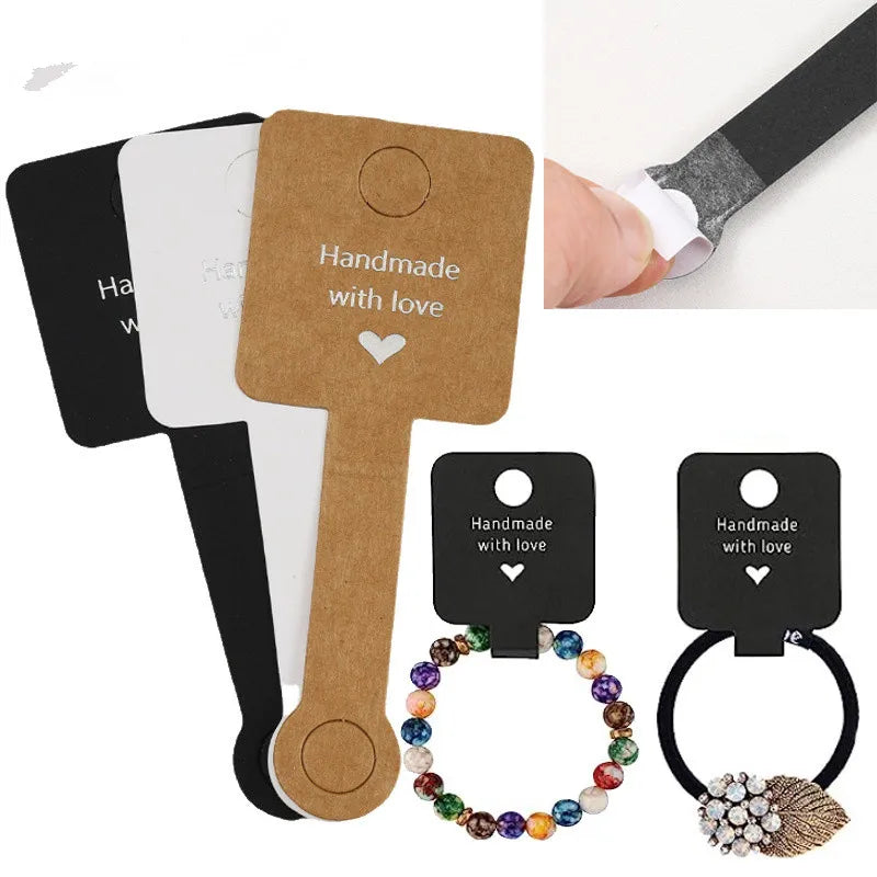 Set de 50 de cartonașe pentru bijuterii – Etichete din hârtie pentru coliere/accesorii de păr