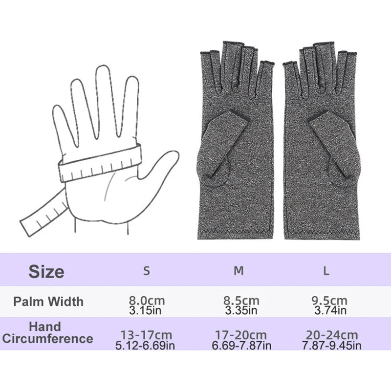 Fingerless Compression Gloves - Relieve Hand Discomfort, Unisex Cotton & Spandex Gloves for Support and Comfort