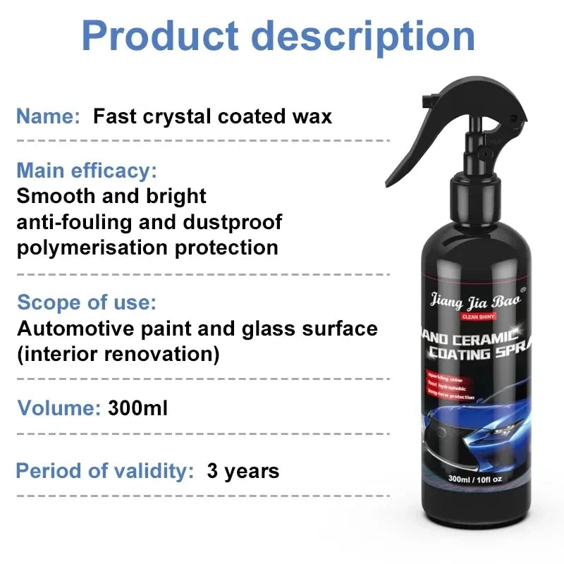 Car Ceramic Nano Coating Kit - Hydrophobic Paint Protection with Scratch Resistance, UV & Acid Rain Protection, Long-Lasting Shine