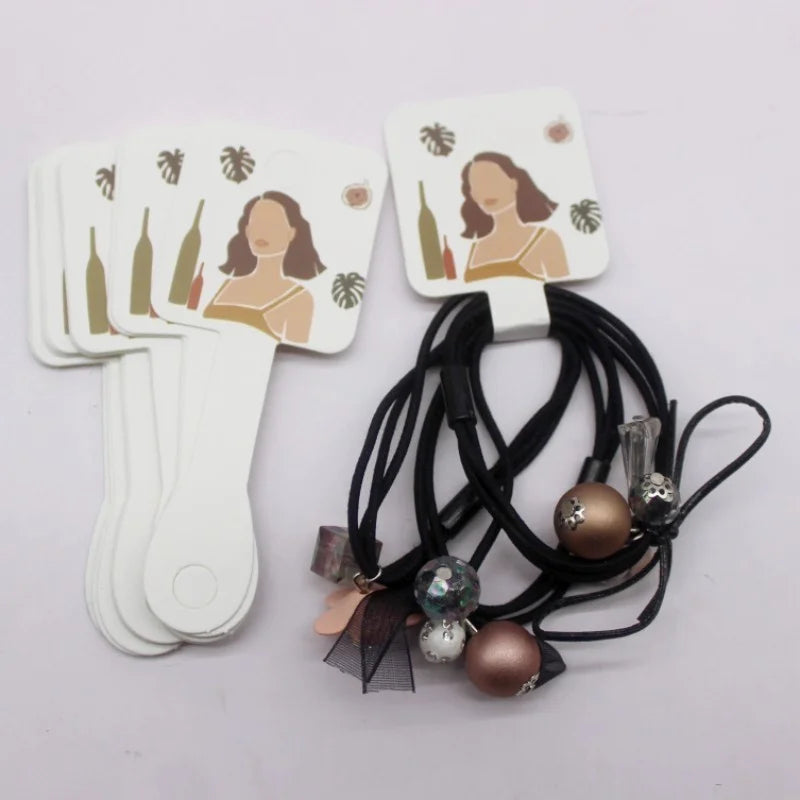 Set de 50 de cartonașe pentru bijuterii – Etichete din hârtie pentru coliere/accesorii de păr