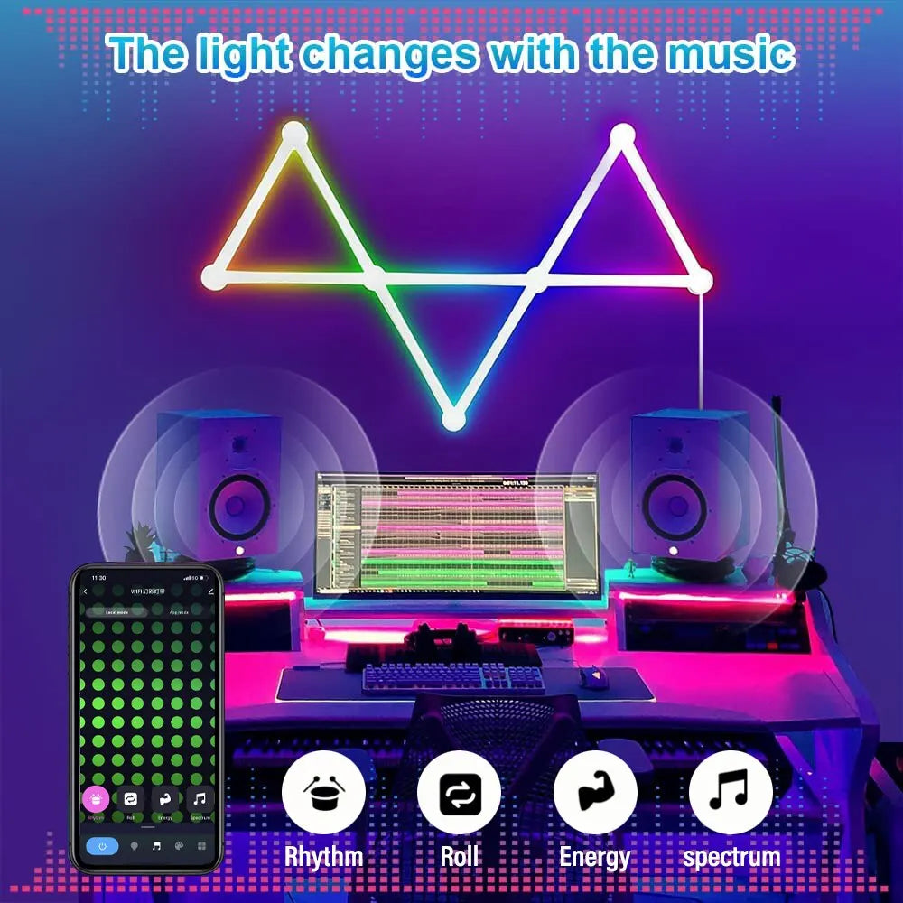 WiFi LED Smart Wall Lamp - RGBIC Light Bar Music Sync, and App Control