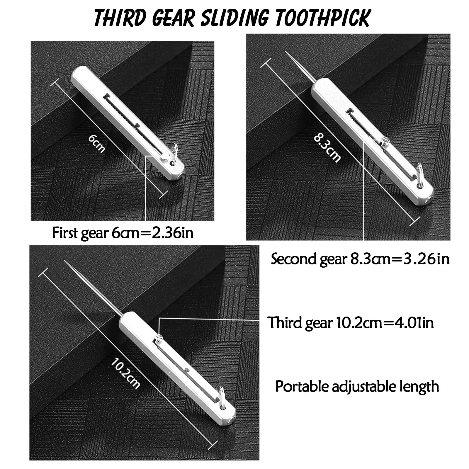 Set de scobitori portabil din titan - Suport pentru scobitoare de buzunar din metal pentru camping, călătorii și picnicuri în aer liber, scobitoare multifuncțională de înaltă calitate