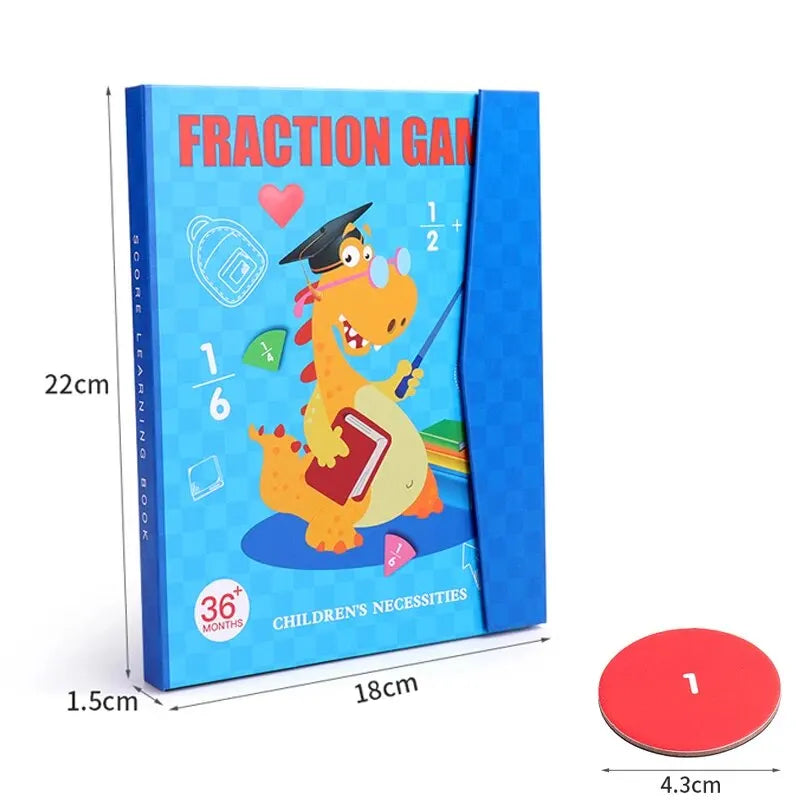 Puzzle cu fracțiuni magnetice - Jucărie Montessori de învățare a matematicii pentru copii (vârste 3-12)