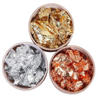 Golden & Silvery Foil Flakes - Decorative Metallic Fillings for Resin Jewelry Making, Nail Art, and Craft Projects