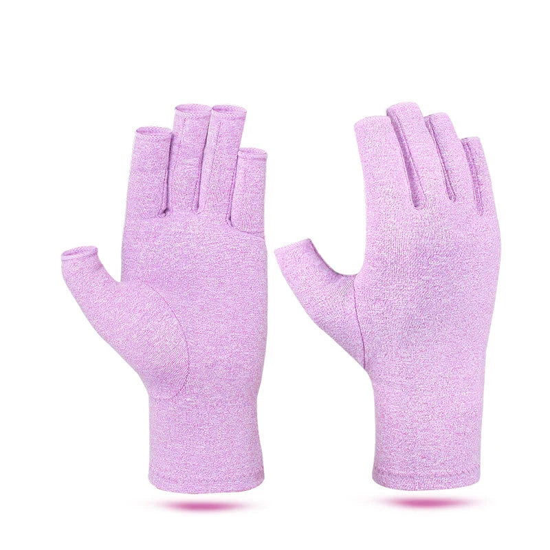Fingerless Compression Gloves - Relieve Hand Discomfort, Unisex Cotton & Spandex Gloves for Support and Comfort