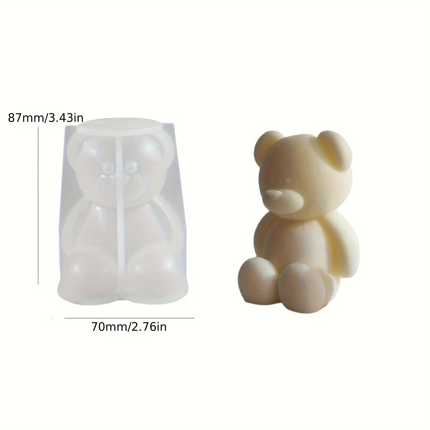 Mold din silicon ursuleți pentru lumânări parfumate, fabricarea săpunului și turnarea în rășină - matriță drăguță în formă de animal pentru artizanat și decorațiuni interioare