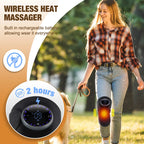 3-in-1 Heating Knee Massager - Electric Vibration Massage Belt, Far-Infrared Heat Therapy, 5 Heat & Massage Levels