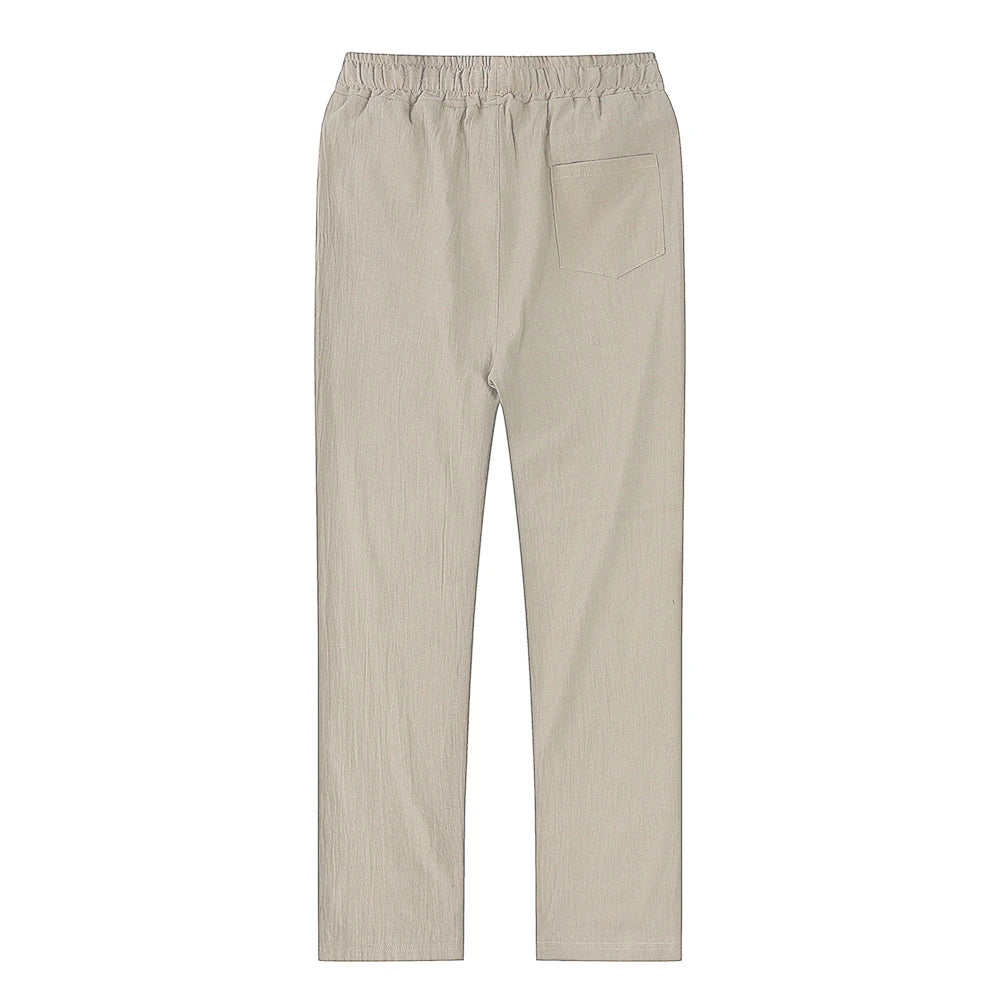 Linen-cotton casual pants