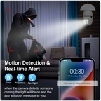 Cameră WiFi 3MP Exterior, Zoom 4X, Soclu Bec, urmărire mișcare