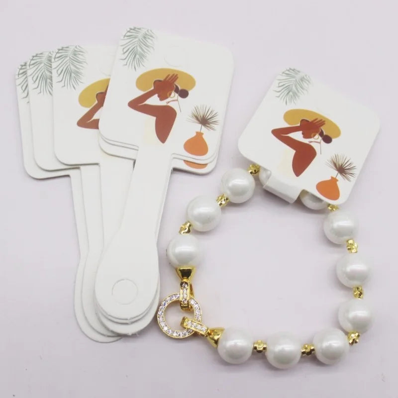 Set de 50 de cartonașe pentru bijuterii – Etichete din hârtie pentru coliere/accesorii de păr