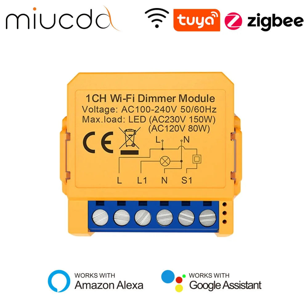 Tuya WiFi ZigBee Smart Dimmer Switch | 1/2 Gang | Voice & APP Control