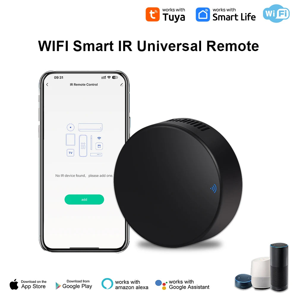 Tuya WiFi Universal Remote Control for TV, AC & Fan, Smart Home Automation