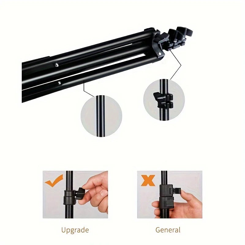 Metal Aluminum Alloy Light Stand - Portable Tripod for Softbox, LED Ring Light, Phone, and Camera