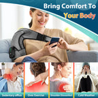 Electric Heating Shoulder Massager - 3-in-1 Vibration Massage Brace for Shoulder, Elbow & Knee, Rechargeable Pain Relief & Muscle Relaxation