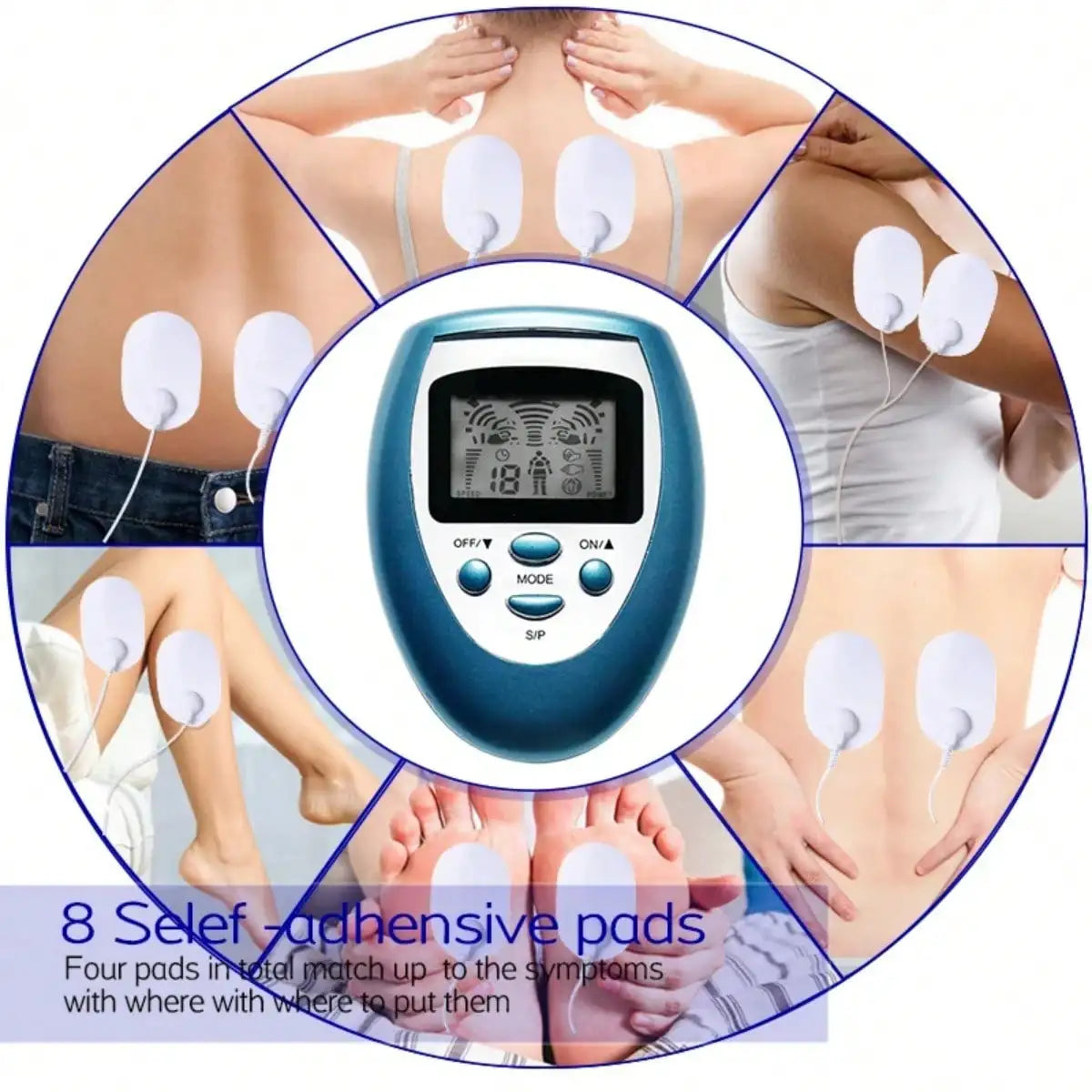 Masaj cu puls electric - Stimulator muscular TENS & EMS, electro stimulator de joasă frecvență pentru ameliorarea durerii și recuperarea musculară
