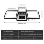 Modern LED Ceiling Light, 54W Dimmable Ceiling Lamp with Remote Control