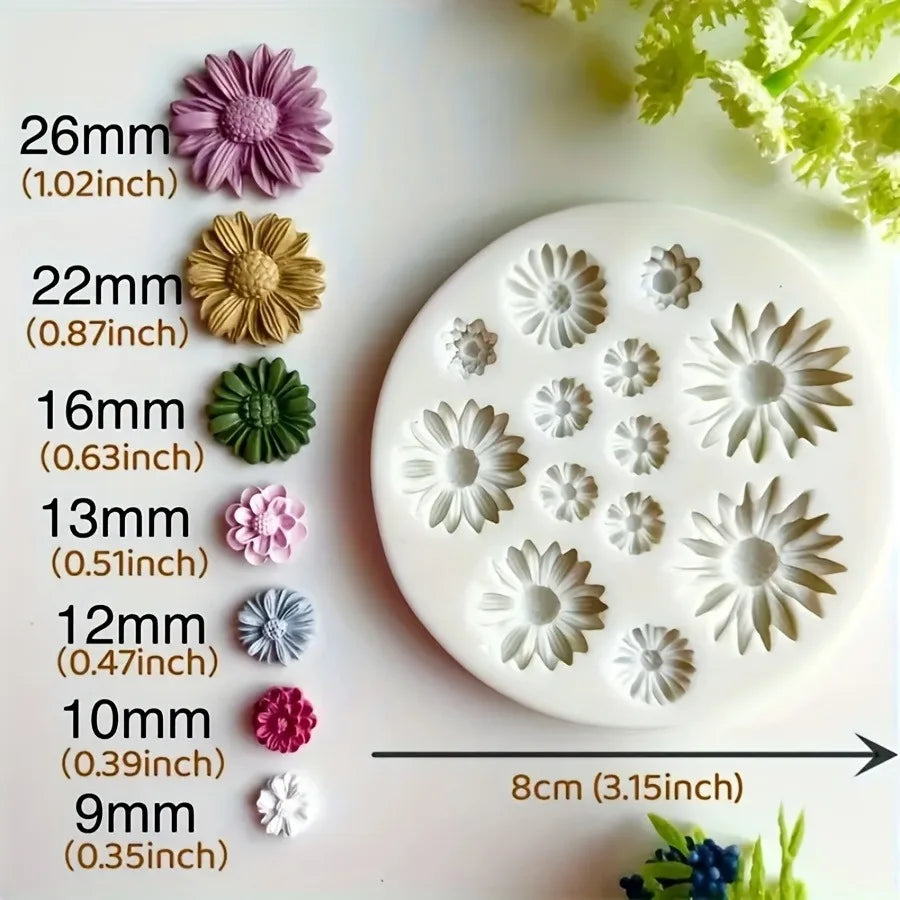 Mold din silicon pentru flori - Mold pentru buchet de argilă polimerică pentru cercei, pandantive și meșteșuguri din rășină