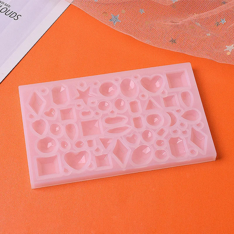 Mold din silicon Love Geometry Moon - Mold din rășină epoxidică pentru bijuterii din cristal și pandantive cu pietre prețioase