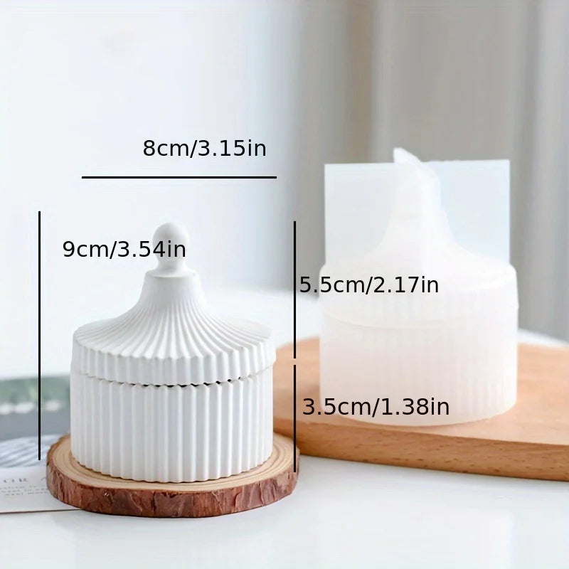 Concrete Stripe Storage Tank Silicone Mold - Heart-Shaped Disc and Elliptical Tray Mold for Gypsum, Cement, and Resin Crafts