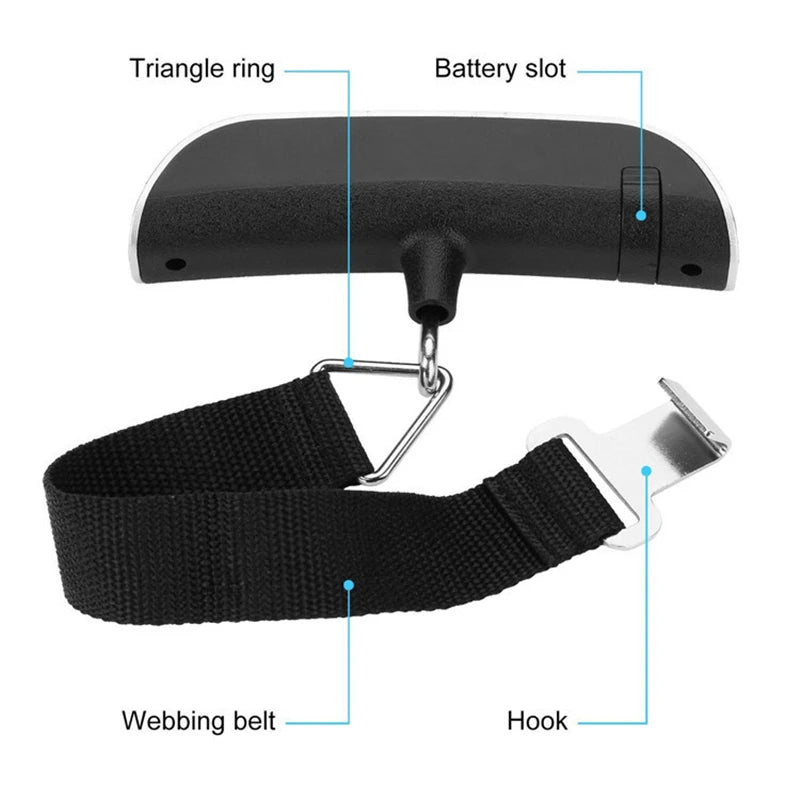 Portable Digital Luggage Scale 10g–50kg with LCD Display