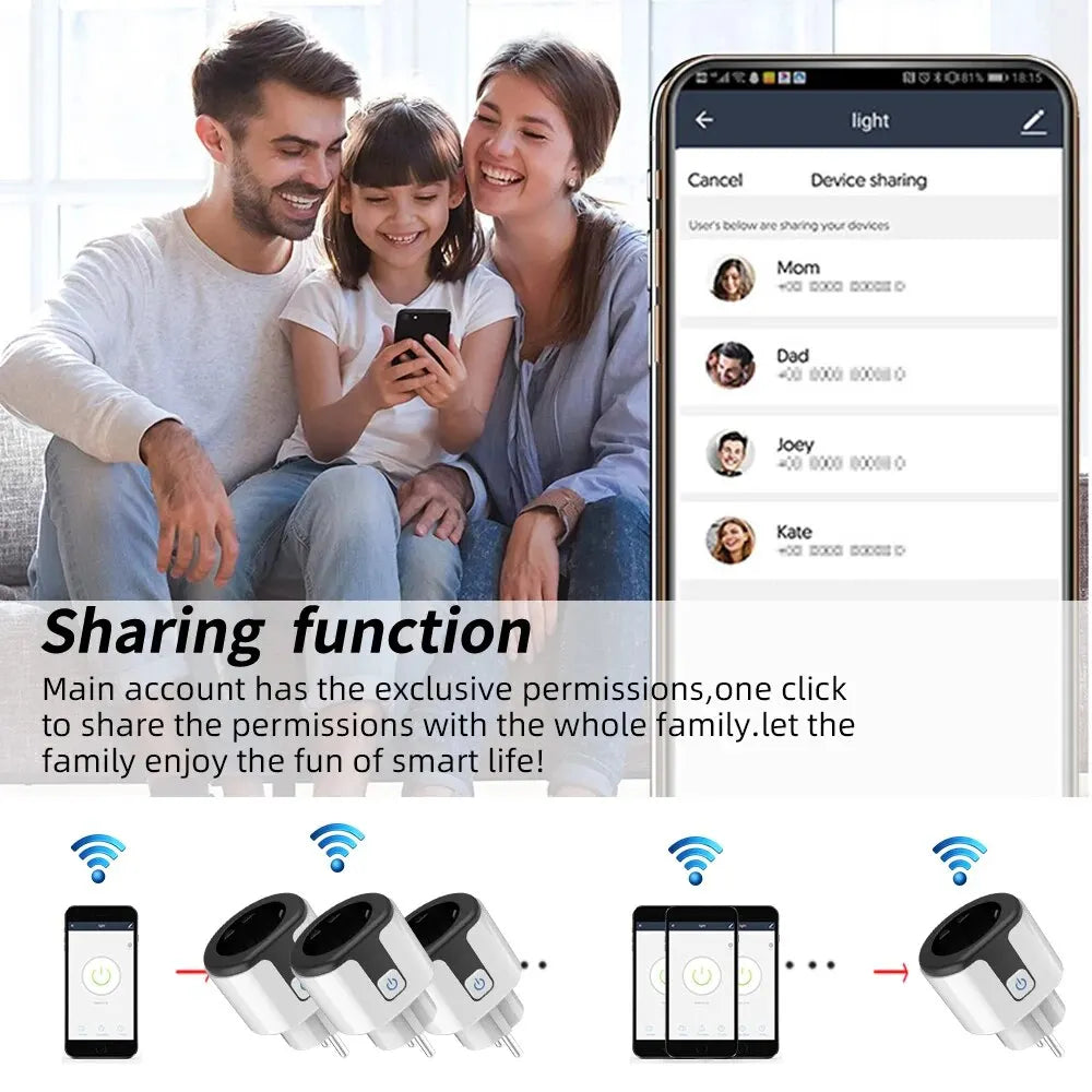 Tuya WiFi Smart Plug EU | 20A Power Monitor | Alexa & Google Home