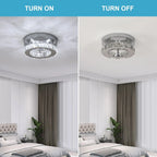 LED Ceiling Light 12W, Crystal Chandelier, Modern Round Design, 6500K (Cool White), Silver