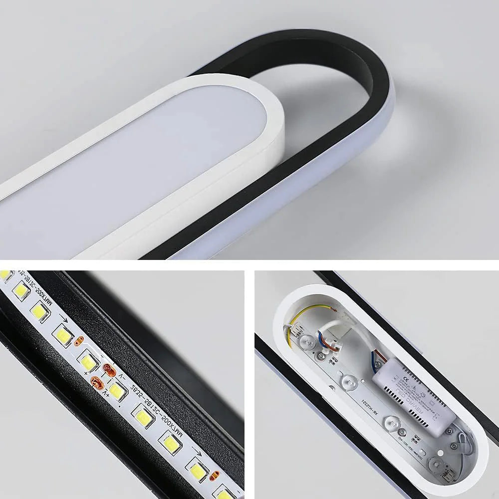 LED Ceiling Light Rectangular 24W, White Light, Acrylic and Aluminum Ceiling Lamp