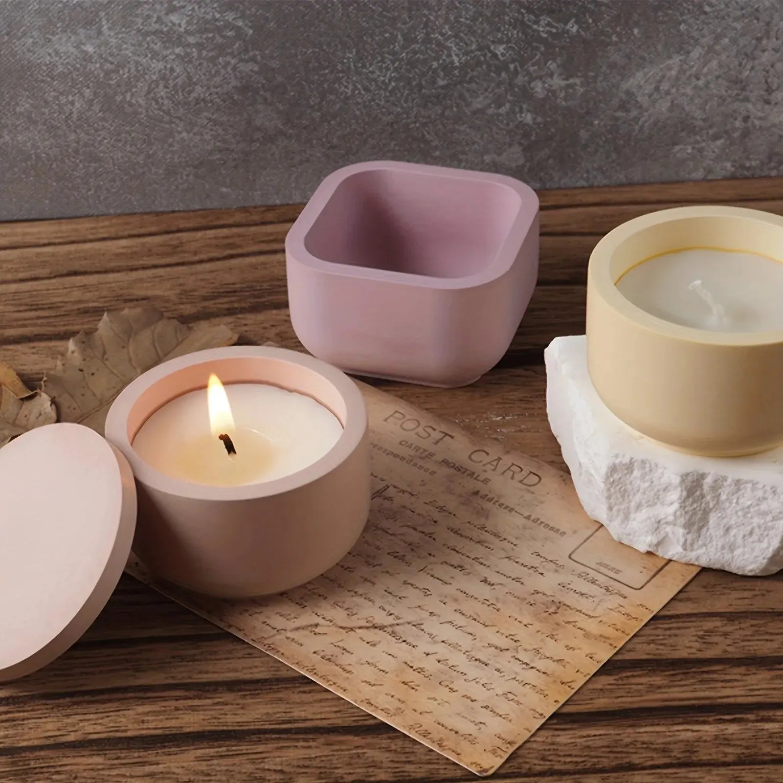 Candle Jar Silicone Mold with Lid - DIY Aroma Wax Jar Mold for Resin, Concrete, and Gypsum Crafts