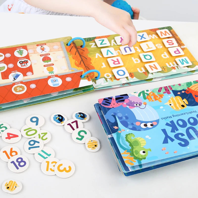 Montessori Baby Busy Book - Carte pentru învățare timpurie pentru copii mici, joc de potrivire pentru copii cu vârsta între 2-3 ani