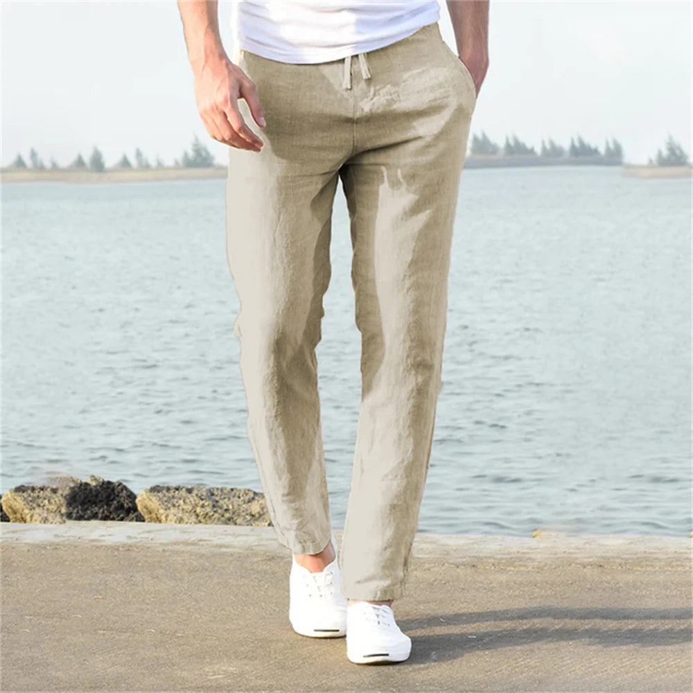 Linen-cotton streetwear pants