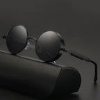 Ochelari de soare retro punk unisex – ochelari oglindă rotunzi reflectorizanți cu ramă metalică
