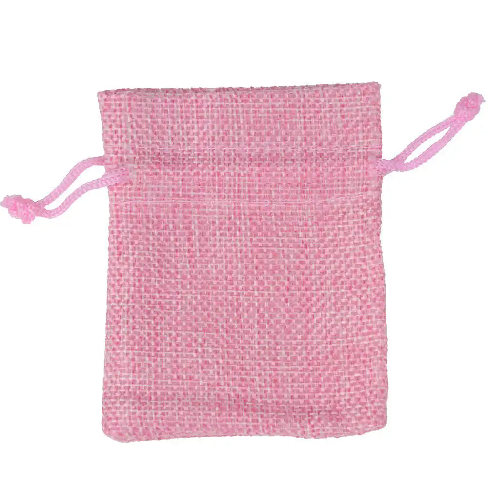 Set de 10 săculeți din pânză de sac naturală cu șnur