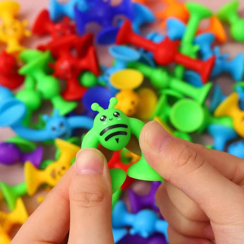 38pcs Bees Suction Cup Toys with Dinosaur Eggshell Storage - Bath, Window & Travel Toys, Parent-Child Interactive Game, Gift for Kids
